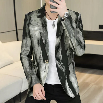 Blazer Fashionable Outdoor Travel Trend Slim-fit Gentleman's Youthful Wedding Versatile Host Casual Korean Style Men's Blazer