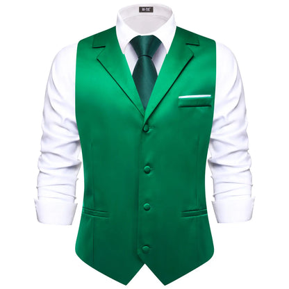 Men's Suit Vest with Tie Jacquard V-Neck Waistcoat for Business and Casual Occasions – Dusty Pink