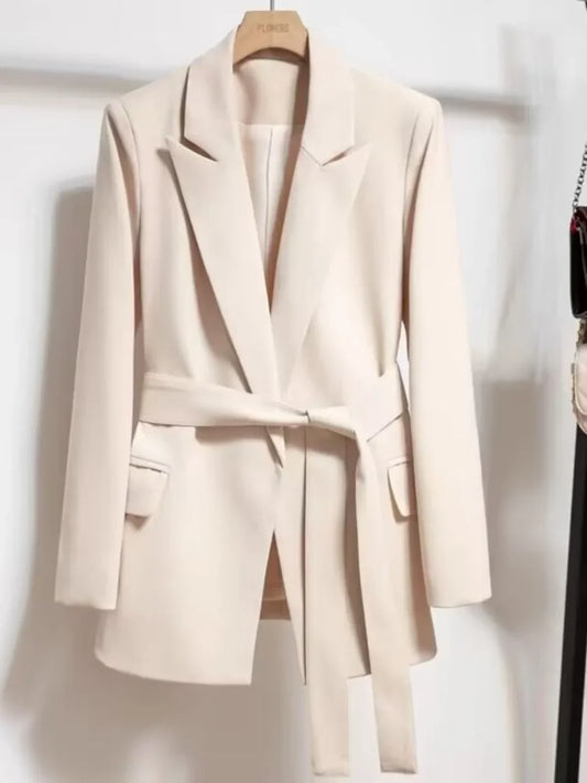 Women's Long Sleeved Lace-Up Blazer Loose Casual Top Korean Fashion Office Blazer Spring Autumn New