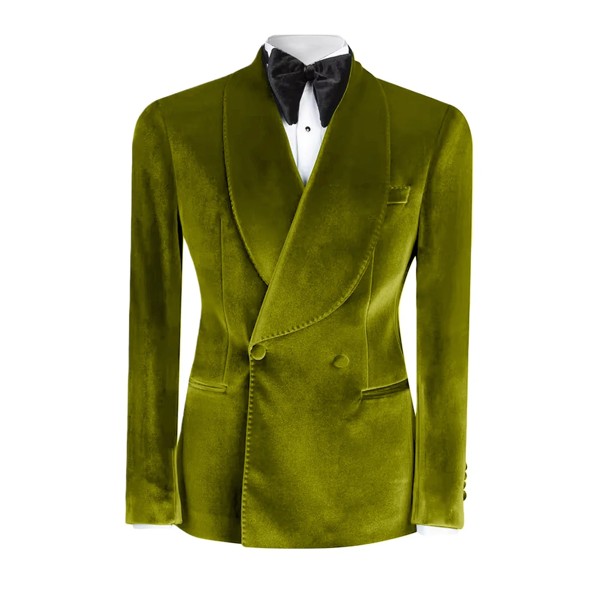 Formal Velvet Men's Suits Blazer Double Breasted Jacket 1 Piece Elegant Slim Fit Male Clothing Wedding Men Business Casual Coats
