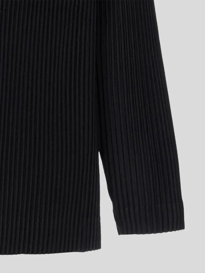 Miyake Pleated Men's Blazer Jacket Japanese Style Slim Fit Suit Coat Stretch Business Casual Office Fashion Luxury Wrinkle Free