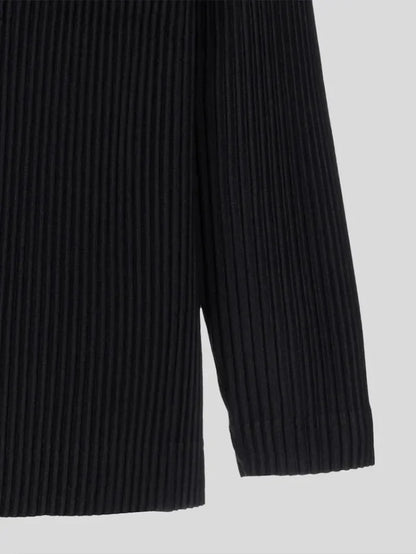 Miyake Pleated Men's Blazer Jacket Japanese Style Slim Fit Suit Coat Stretch Business Casual Office Fashion Luxury Wrinkle Free