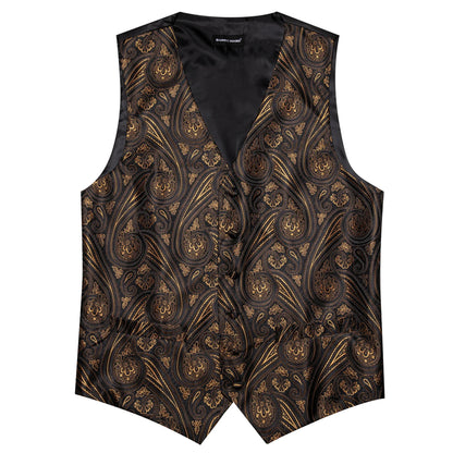 Men's Jacquard Suit Vest Set with Tie, Bow Tie, Pocket Square & Cufflinks – Wedding & Formal