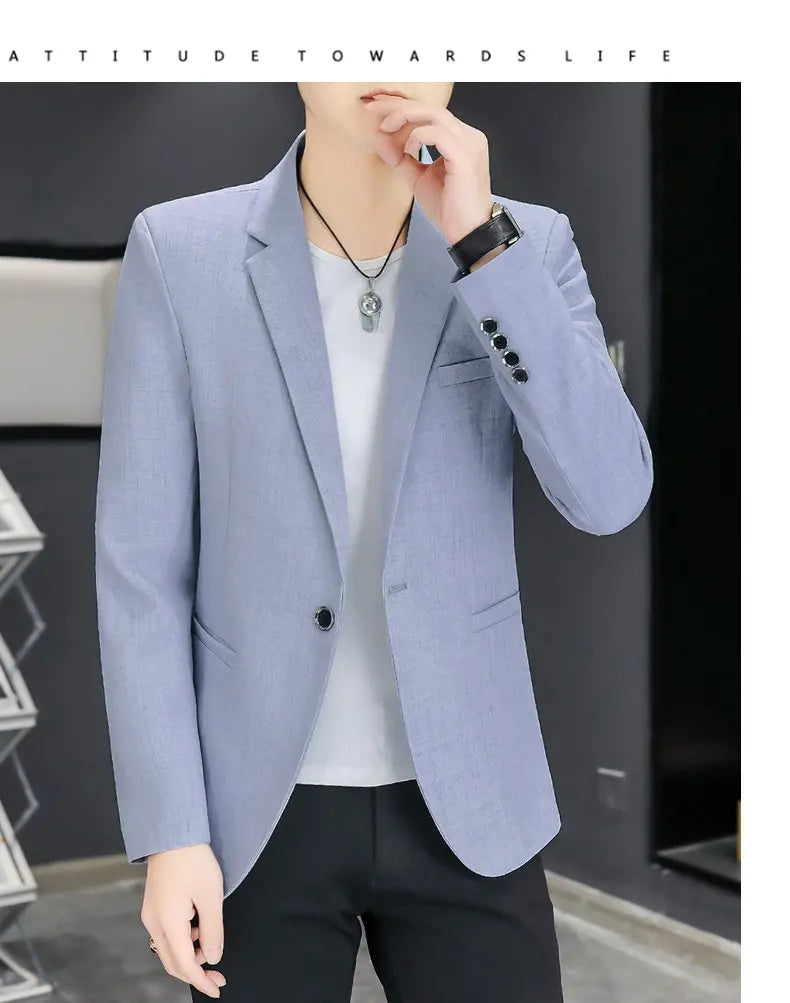 Blazer Men's Fashion Business Gentleman Groom Professional Gentleman Form-fitting Versatile Casual Formal Wear High-end Blazer