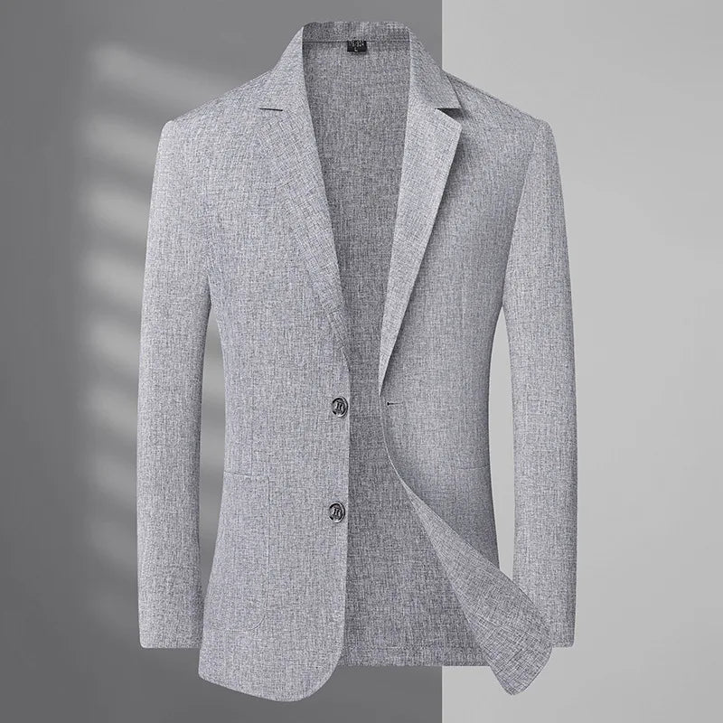 KIDWHXR Suit Coat Summer Man Thin Simpel Solid Color Pocket Male Blazer Sun Protection Long Sleeve Outdoor Casual Men Outerwear