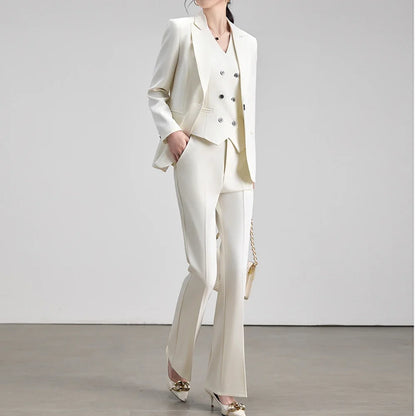 Office Lady Work Blazer Trousers Suits for Women Autumn New Business Chic Blazer and Pants Sets 2 Pieces Womens Outfit Pink