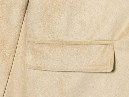 Spring Autumn New Women's Blazer Notched Collar Single Breasted Faux Suede American Retro Office Lady Elegant Coats HK15865