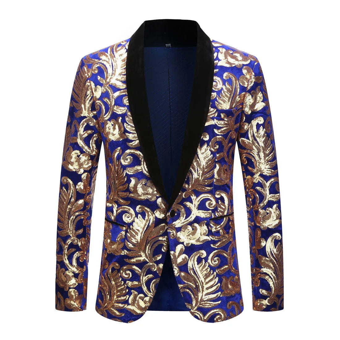 Men's Velvet Sequin Fashion Suit European And American Style Stage Clothes Handsome Trendy Clothing for Singers