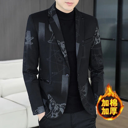 Blazer Autumn and Winter Men's Fashion Business Outdoor Travel Checkered Wedding Youth Slimming Casual High Formal Wear Blazer