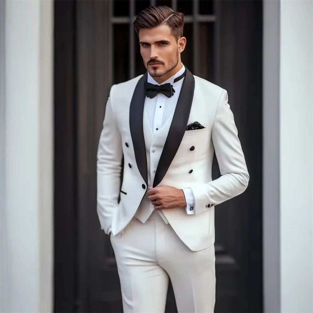 Men's 3-Piece Suit – Slim Fit Jacket, Trousers & Waistcoat for Wedding & Formal Occasions