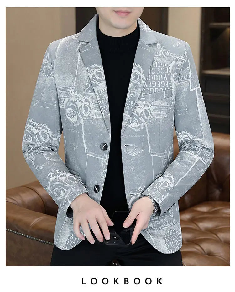 Men's Casual Business Blazer – Single Breasted, Spring Autumn