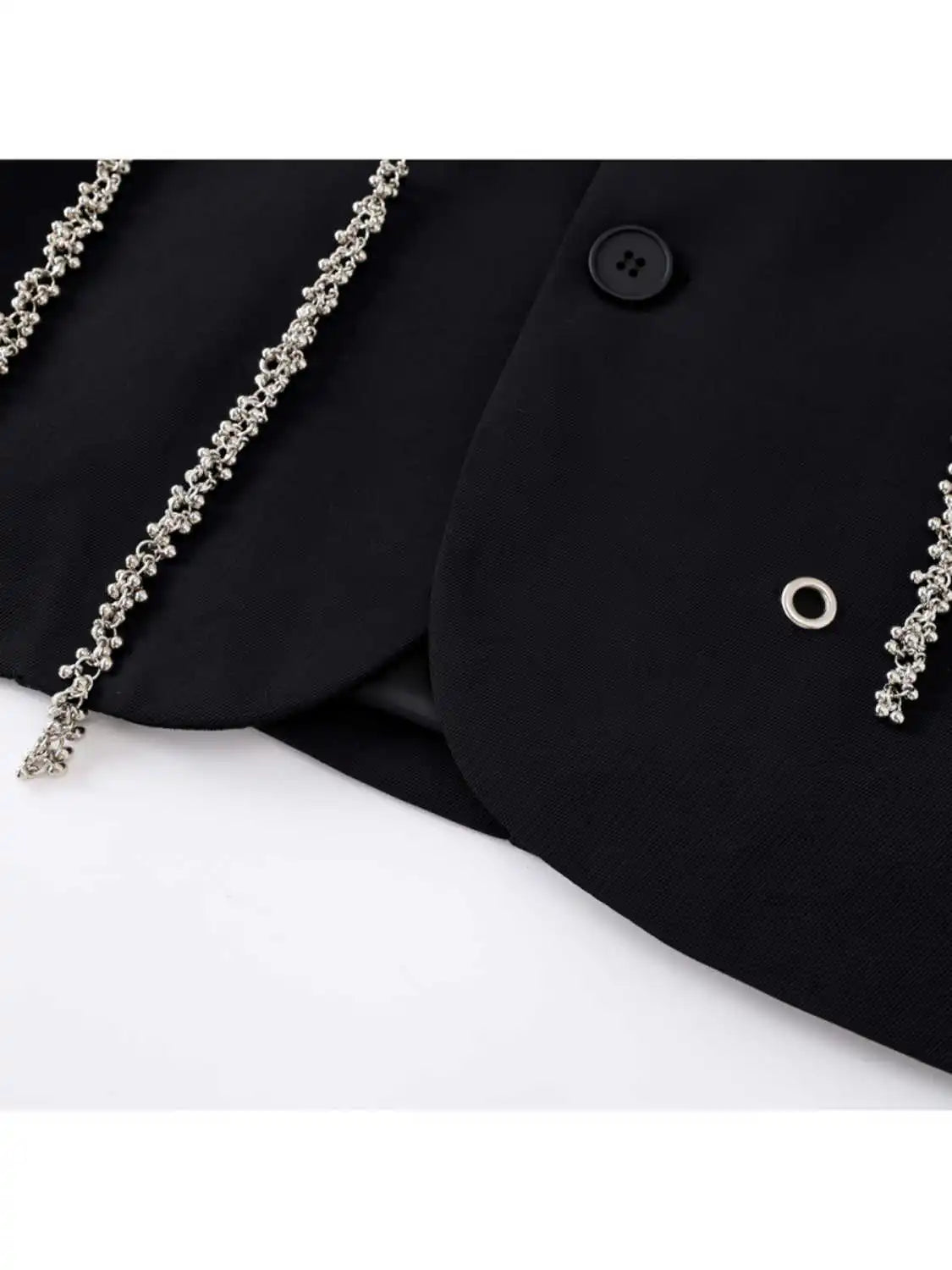 Women's Black Gothic Emo Blazer Jacket Harajuku 2000s Vestes Femme Outerwear Vintage Long Sleeve Sequins Suit Coat Clothing 2025