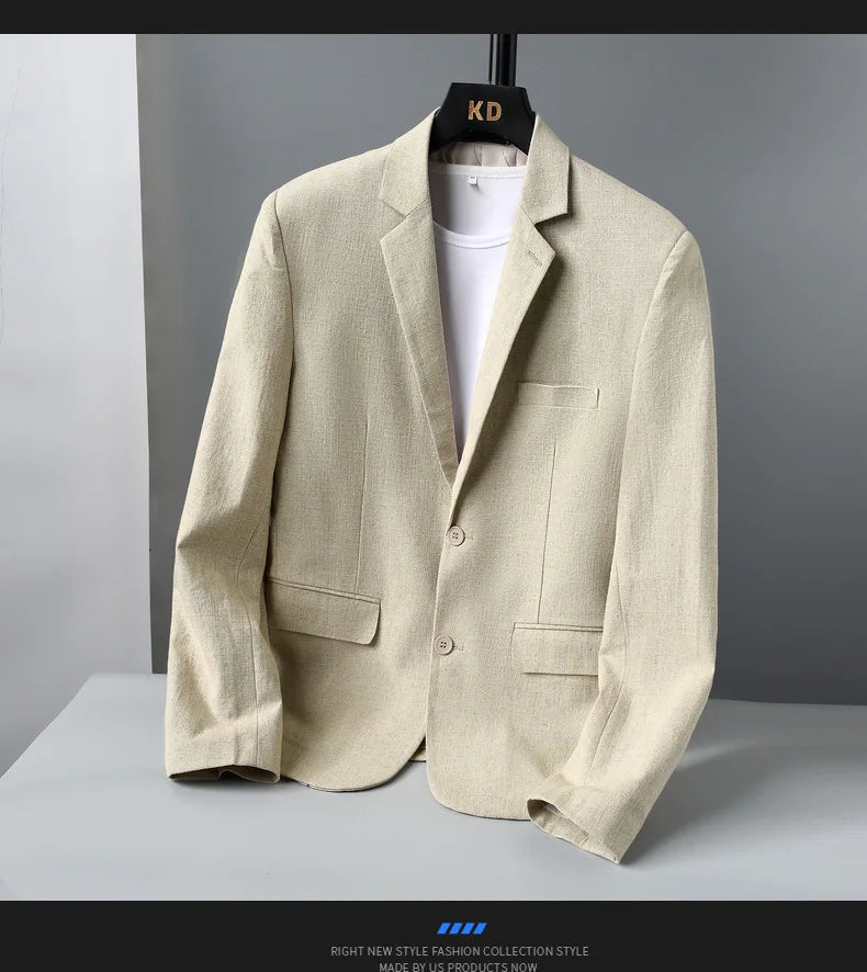Blazer: A Fashionable Outdoor Men's Travel Gentleman's Versatile Solid-color Trend Leader for Casual and Breathable Wear. Blazer