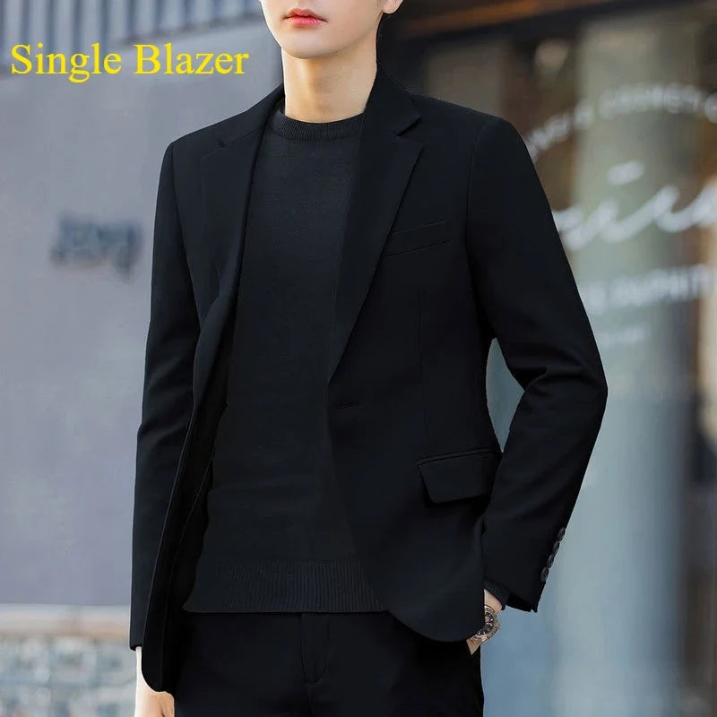 Blazer: Outdoor Men Fashion Gentleman Stylish and Versatile Trendy Casual Best for Best Man Formal Workwear Professional Blazer