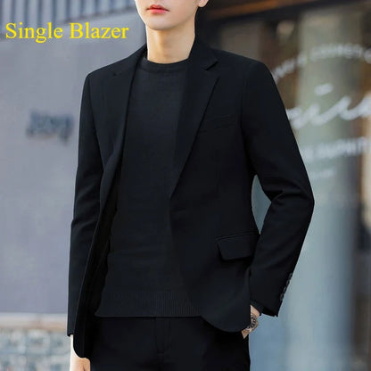 Blazer: Outdoor Men Fashion Gentleman Stylish and Versatile Trendy Casual Best for Best Man Formal Workwear Professional Blazer