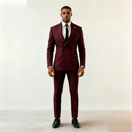Men's Double Breasted Slim Fit Blazer for Wedding & Business