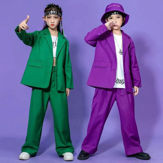 Fashion Kids Clothes 2 Piece Notch Lapel Single Breasted Streetwear Sets Chic Sporty Active Daily Casual Chilren's Clothing