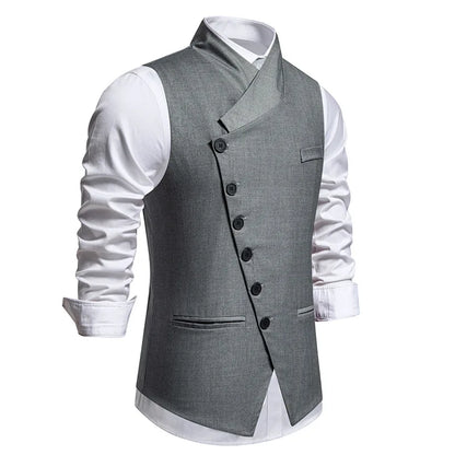 Men's Suit Vest Single Breasted Formal Waistcoat for Men Black Gray Wedding Business