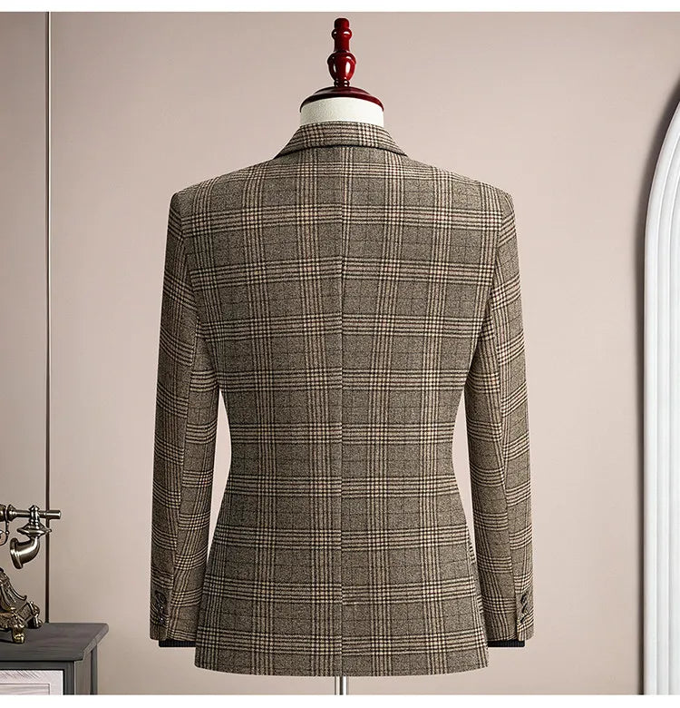 2026 Spring Wool Suit Jacket for Men High Quality Casual Business Formal Jacket Slim Fit Wedding Groom Blazers Masculino