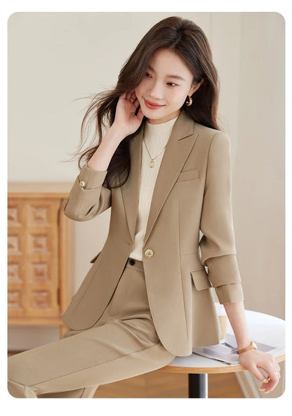 Fashionable professional women's clothing, high quality two-piece pants + blazer. Elegant, exquisite, comfortable