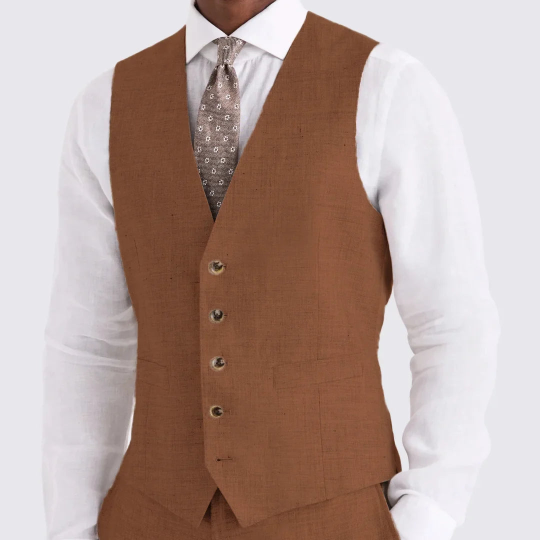Men's Suit Vest Single Breasted V-Neck Waistcoat for Business Banquet and Casual Wear
