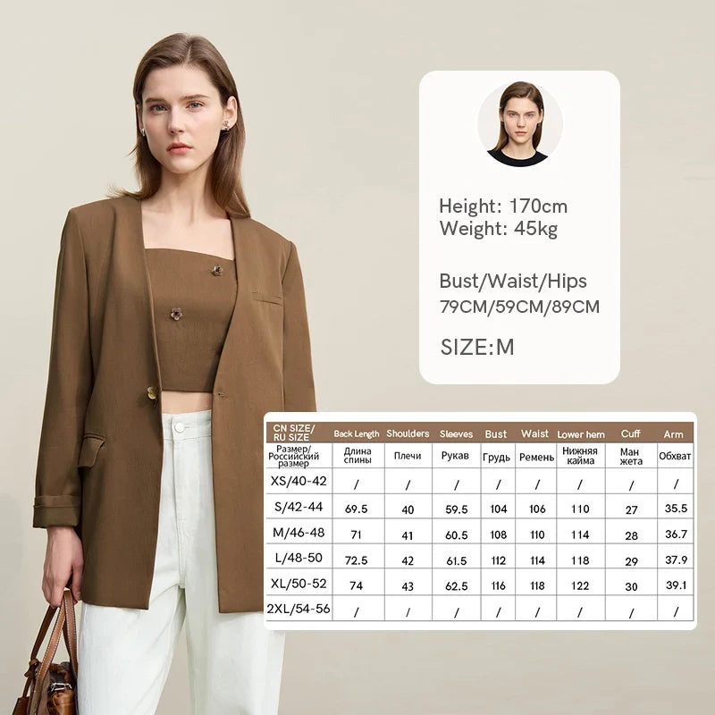 Women's Jacket 2026 Autumn New Bead Sheet Flower V-Neck Women's Blazer Straight Elegant Shoulder Pad Blazers Top 12621026