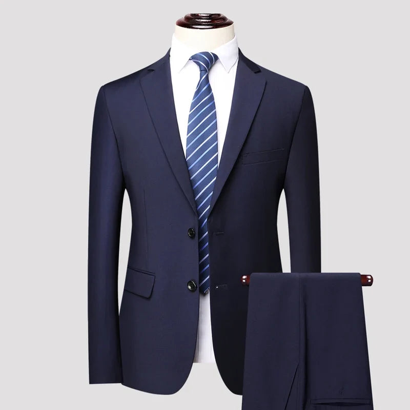 Suits for Men, College Students, Civil Servants, Business Interviews, Formal Wear, Weddings, Grooms, Best Men, Two-Piece Suits