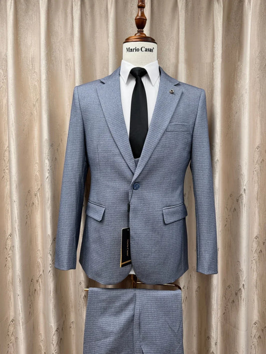 Men's Notched Lapel Suits 3 Pieces Business Outfit,Slim Fit Suit Set Jacket Vest Pants For Wedding,Classy Handsome Tuxedo S-3XL