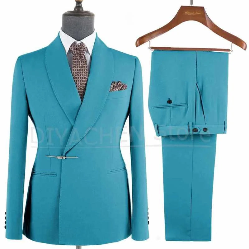 2-Piece Blazer+Pant Men's Wedding Tuxedo Jacket Groomsmen Smoking Business Slim Fit Casual Clothes for Men