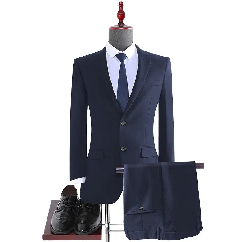 Men's England Style Business Suit – Blazer & Pants Set for Formal & Casual Wear