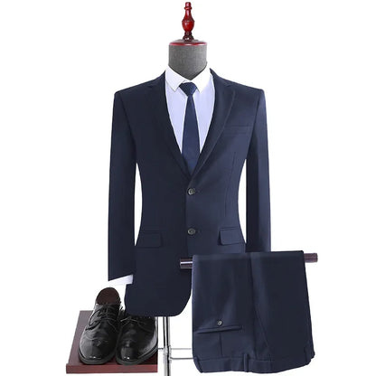 Men's England Style Business Suit – Blazer & Pants Set for Formal & Casual Wear