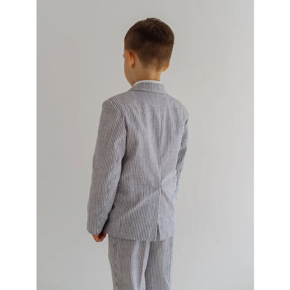 Striped Boy Suits Formal Notch Lapel Slim Pinstripe Outfits Children Customized Casual Daily Fashion Kids Clothes 2 Piece
