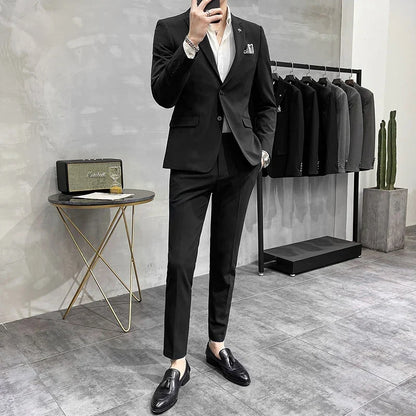 Men's Slim Fit Wedding Suit – Blazer & Pants Set