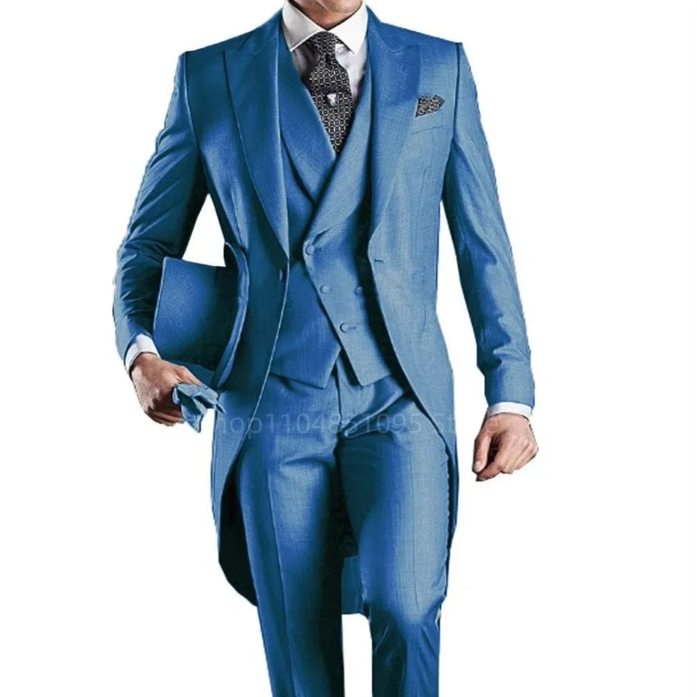 Men's 3-Piece Slim Straight Suit Set for Weddings, Formal Events & Graduation