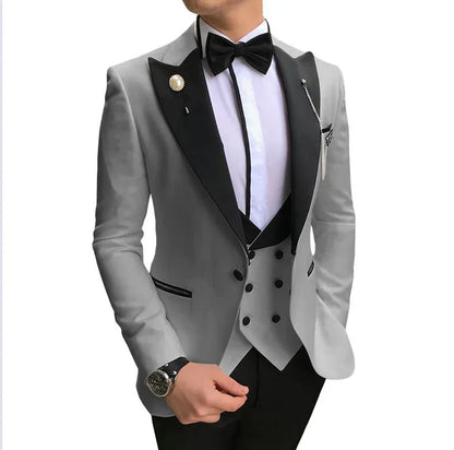 Men wedding Suits For Men Custom Made Groom Groomsmen Tuxedos Wedding Men Suit Terno Masculino(Jacket+Pant+Vest)