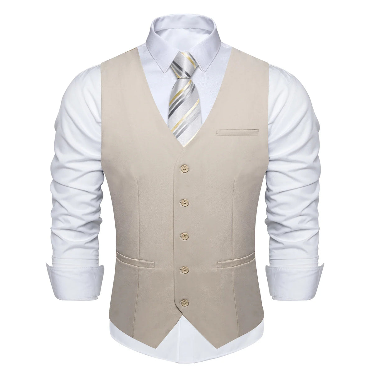 Men's Suit Vest – Solid Formal Waistcoat for Wedding, Party & Business Wear