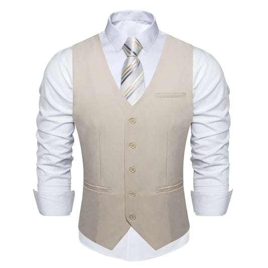 Men's Suit Vest – Solid Formal Waistcoat for Wedding, Party & Business Wear