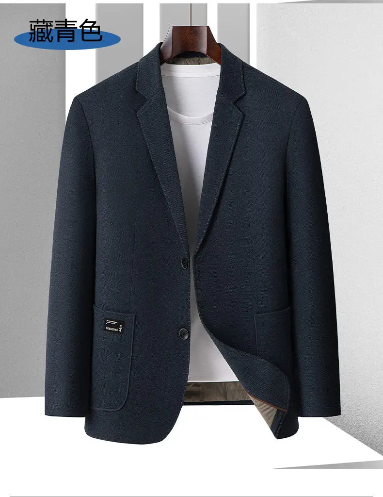Men's Smart Casual Blazer with Down Liner – Versatile Spring Autumn Suit Jacket