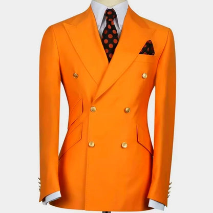 Wedding Men's Tuxedo Jacket Bridegroom Business Groom Wear Formal Party Prom Blazer Double Breasted Peak Lapel XS-6XL One Coat