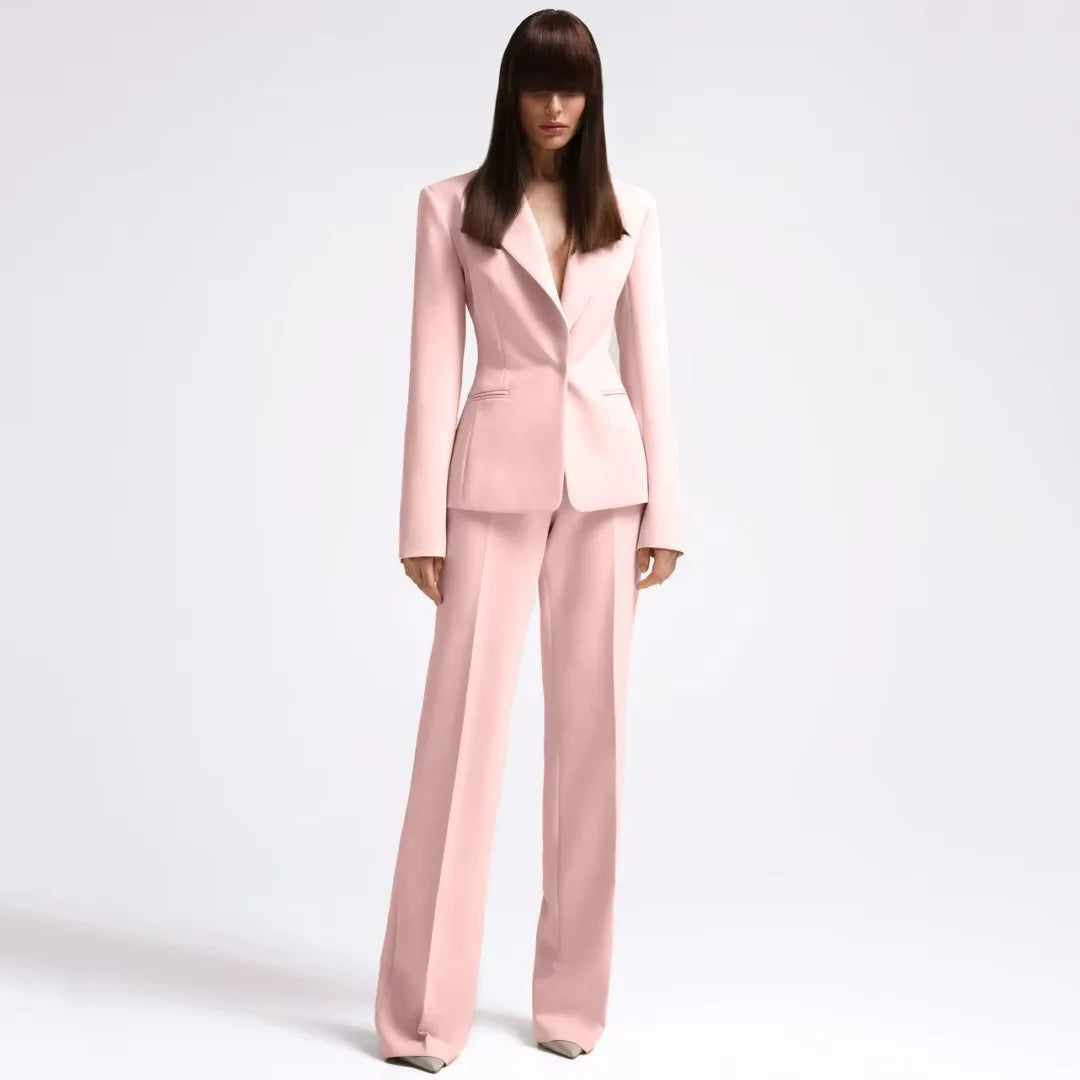 Mint Green 2-Piece Women's Pant Suits Elegant Wedding Occasion Clothing Slim Fit Formal Office Lady Blazer Set(Jacket+Pants)