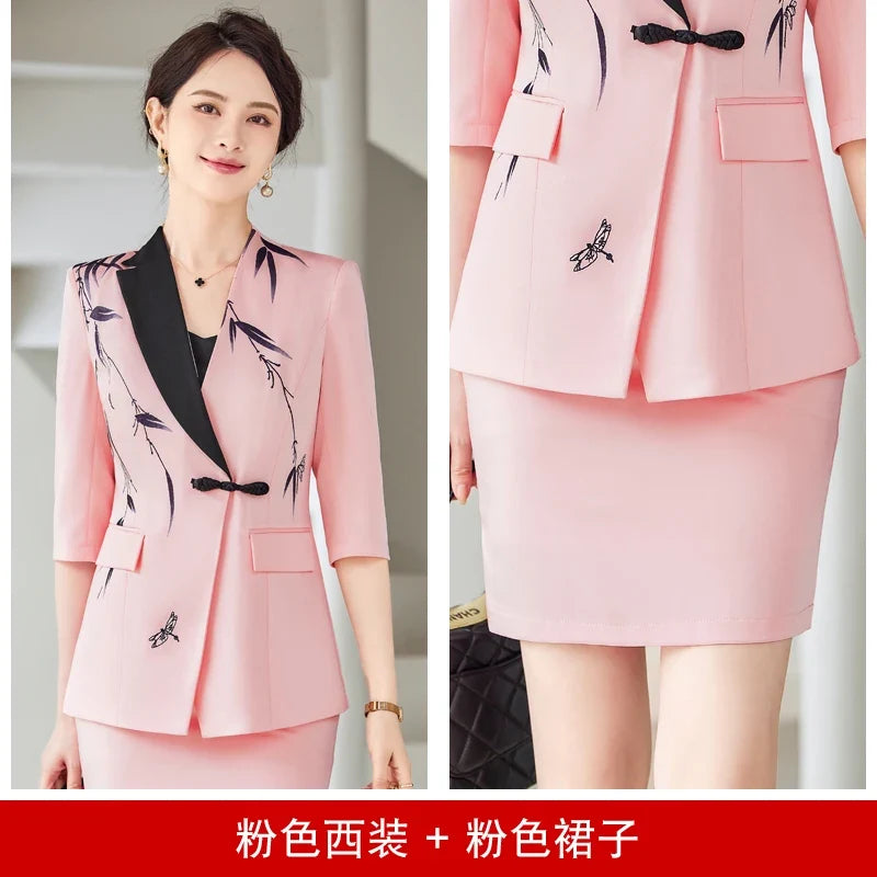 Mid-Sleeve Suit, Pants, Elegant Temperament, Most Unique, Spring and Summer, 2024 New
