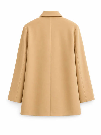 Women Double Breasted Blazer Elegant Office Lady Suit Jacket Oversized Casual Long Sleeve Blazer Spring Autumn Outerwear