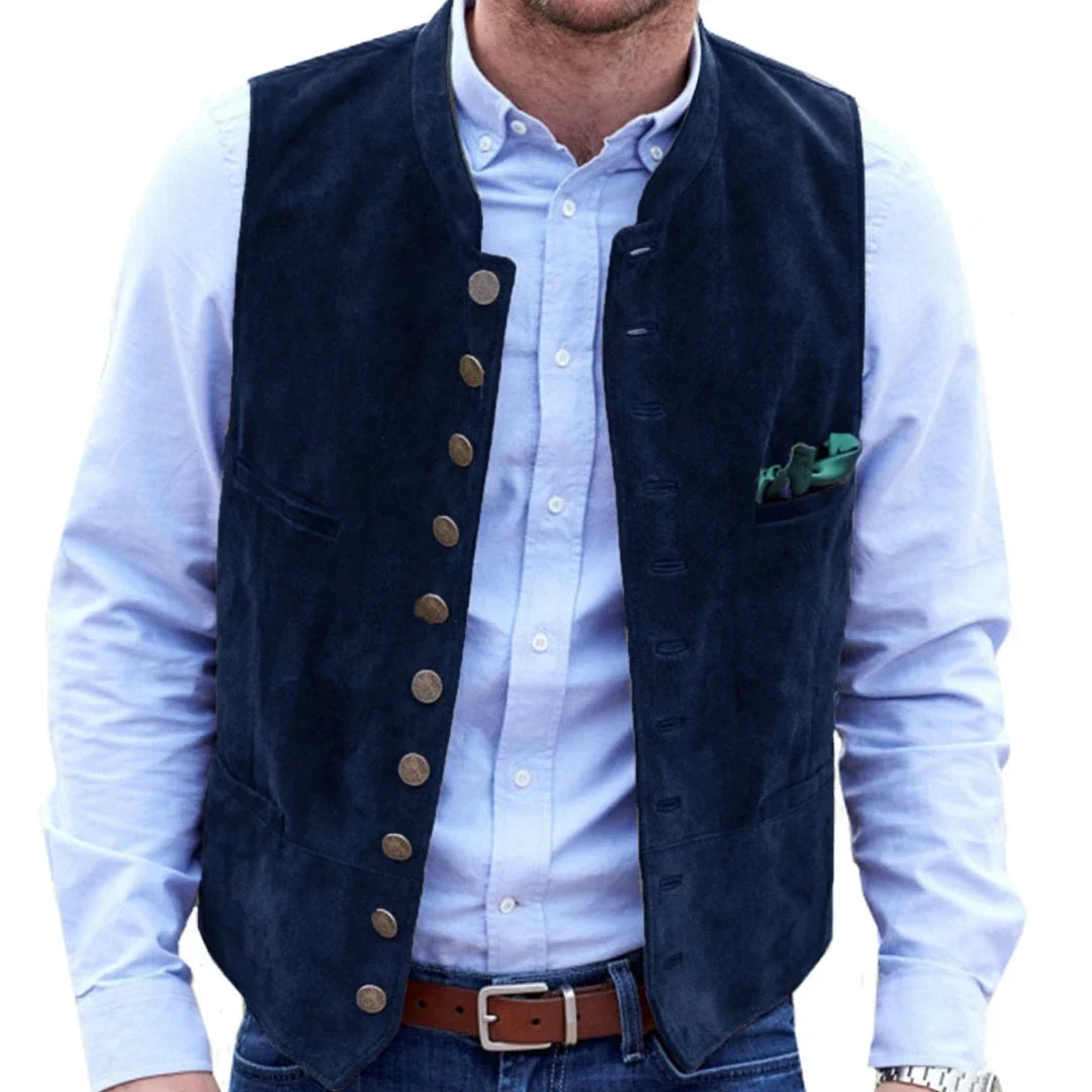 Men's Formal Vest Single-Breasted Sleeveless Waistcoat for Business & Daily Wear – Multiple Colors