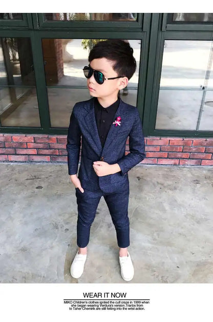 Kids Wedding Ceremony Slim Suit Children Formal Blazers Pants 2Pcs Photography Clothes Good Quality Baby Boys Handsome Suit