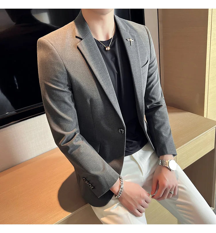 Men's Blazer Suit Jacket – Smart Casual & Business Style – 1 or 2 Button – Wedding & Party