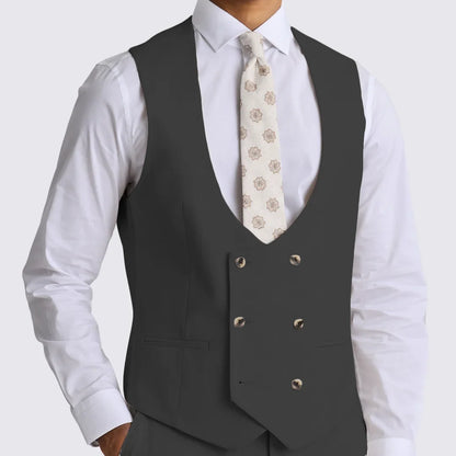 Boys Suit Vest Double Breasted V-Neck Waistcoat for Wedding & Formal Occasions