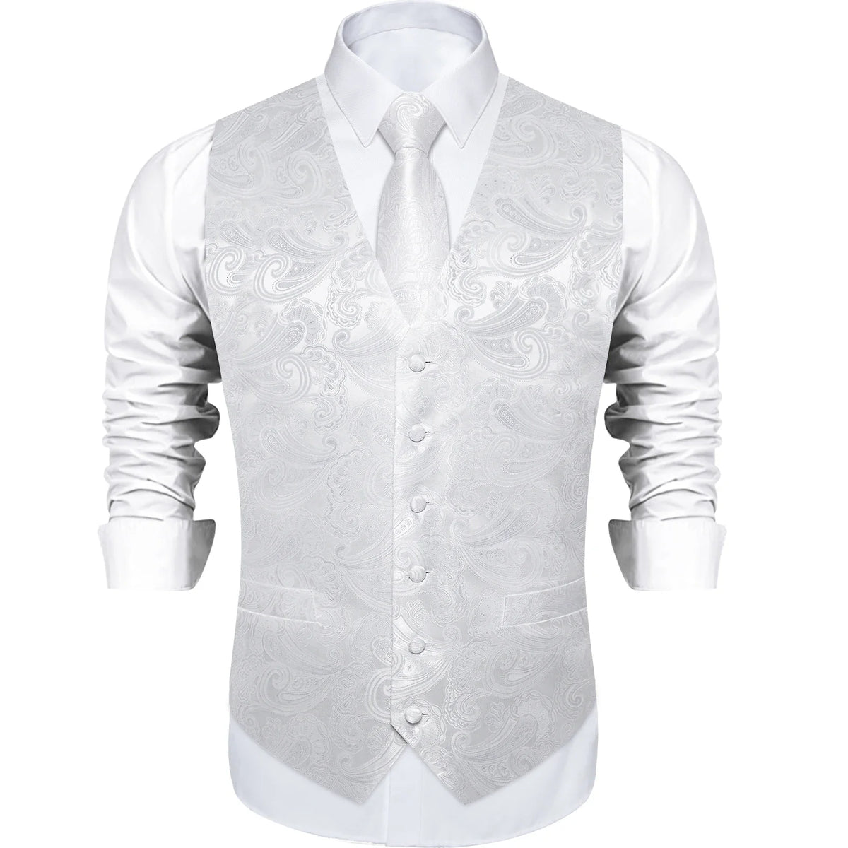 Men's Paisley Suit Vest with Tie and Handkerchief Set for Wedding and Prom