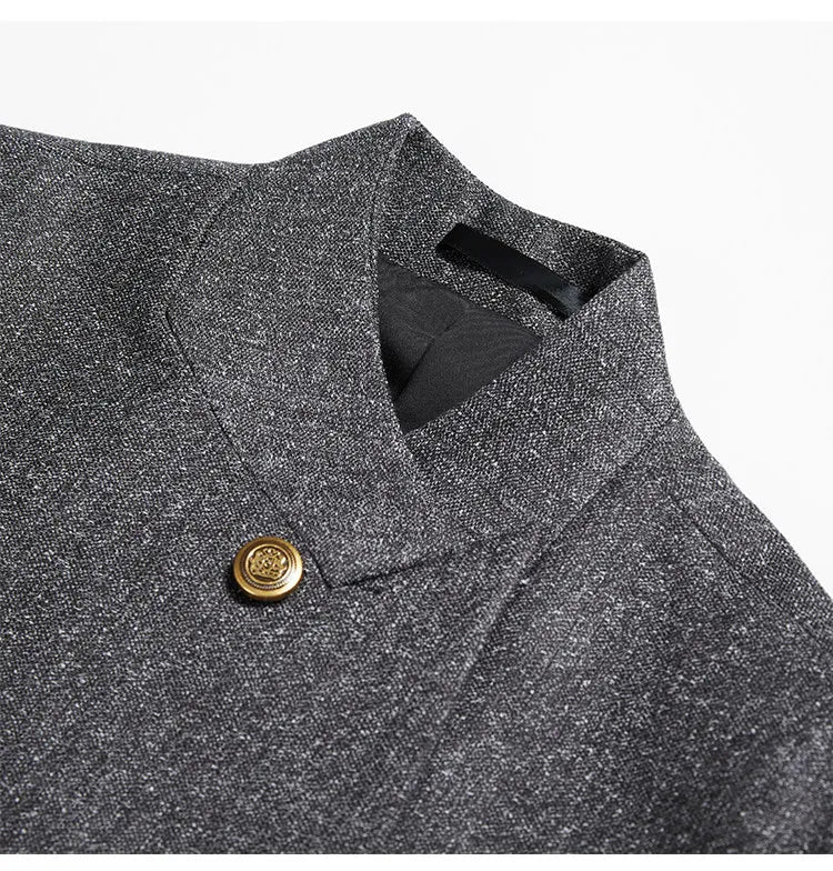 Men's Large Size Autumn Blazer – Smart Casual Polyester Suit Jacket