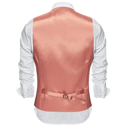 Men's Satin Vest Slim Fit Single-Breasted Waistcoat for Weddings and Formal Occasions