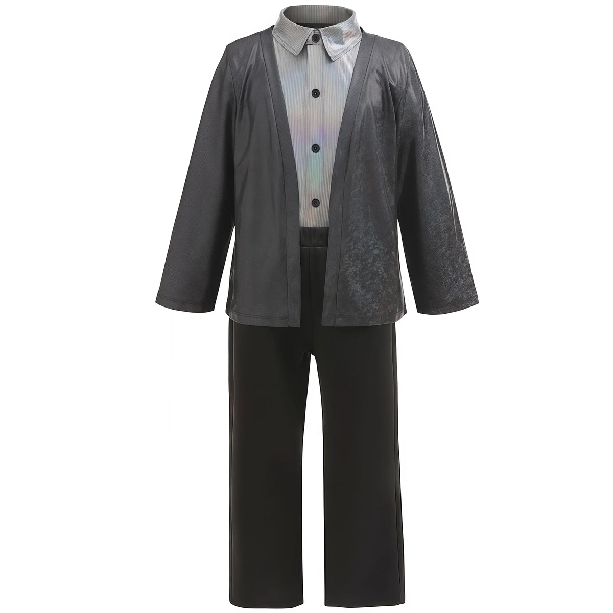 Halloween Carnival Kids Boys Jackson Costume Dancer Singer Stage Outfits 80s Pop Rock Superstar Dress Up Black Suit With Gloves